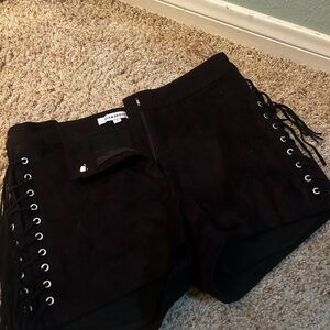 Glamorous Black High Waist Lace-Up Shorts